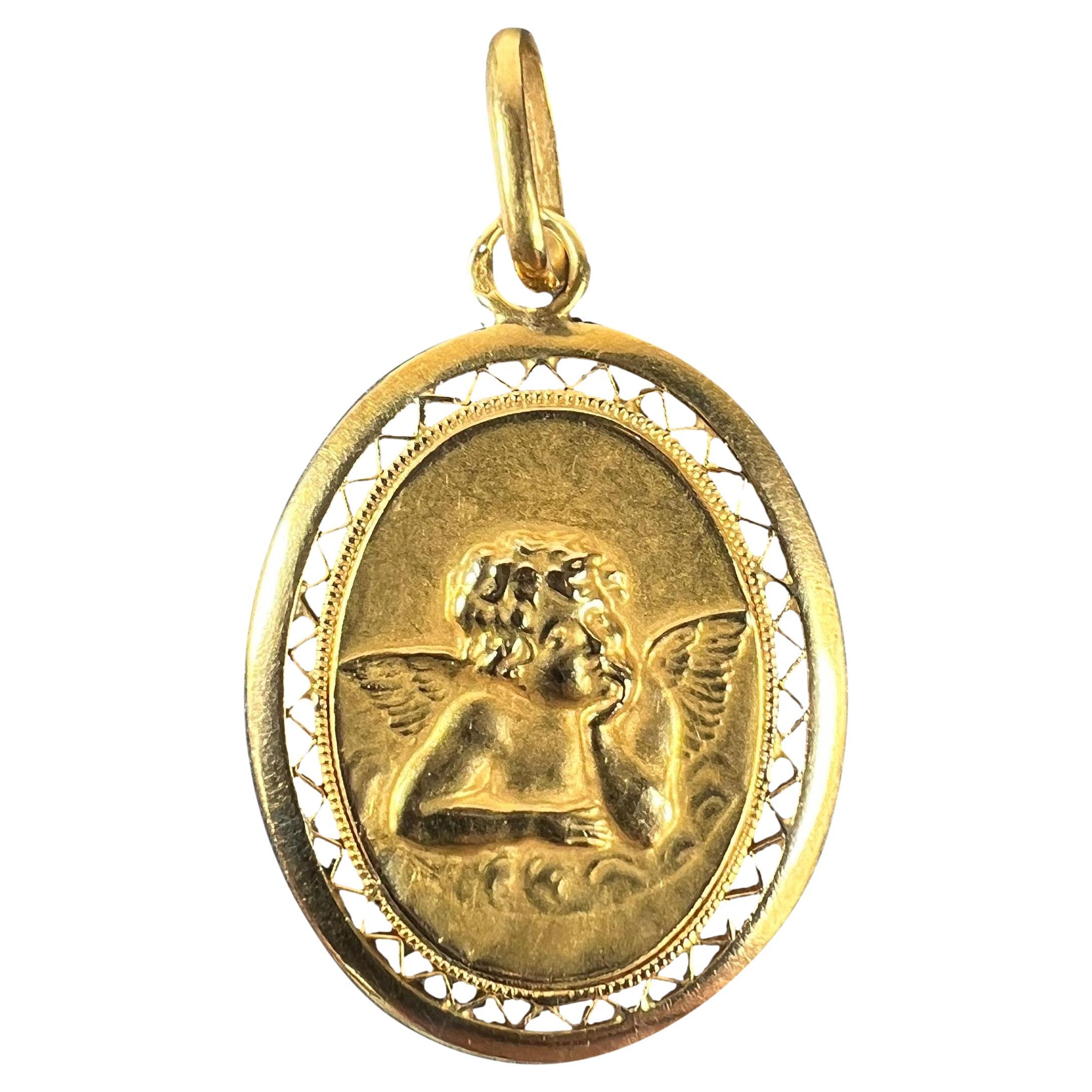 French Raphael’s Cherub 18K Yellow Gold Charm Pendant