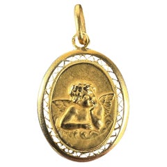 French Raphael’s Cherub 18K Yellow Gold Charm Pendant