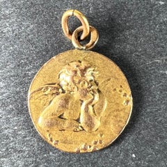 French Raphael's Cherub Rolled 18K Yellow Gold Filled Charm Pendant