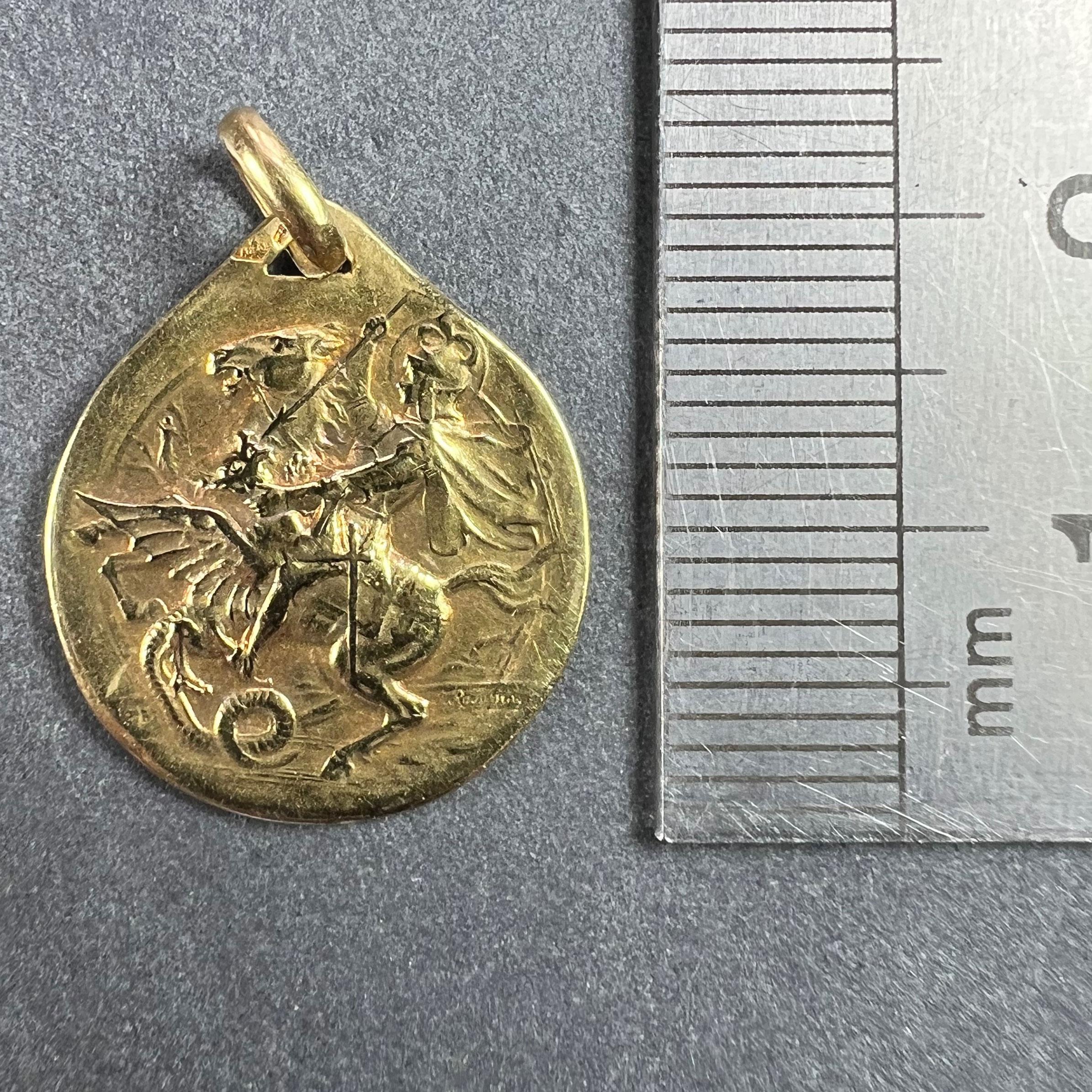 French Rasumny St George Tempestate Securitas 18K Yellow Gold Medal Pendant 6