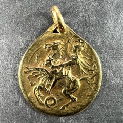 French Rasumny St George Tempestate Securitas 18K Yellow Gold Medal Pendant