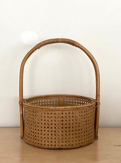 French Rattan and Cane Bottle Holder