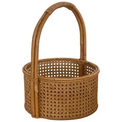 French Rattan and Cane Bottle Holder