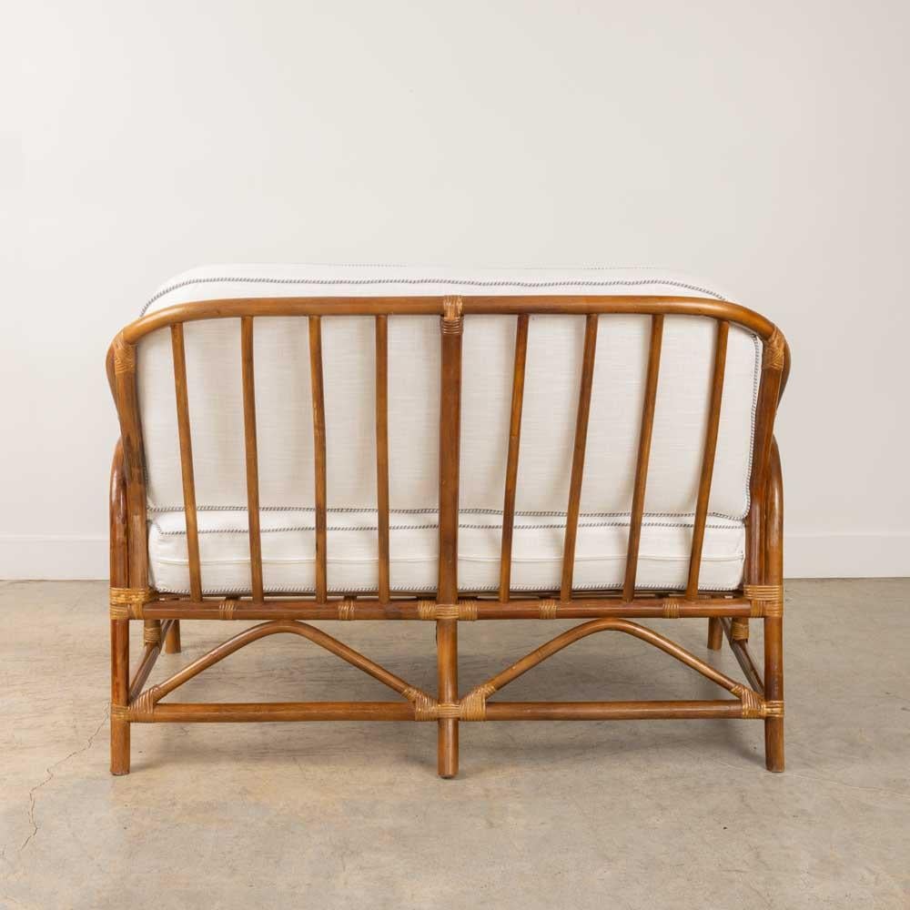 French Rattan and Cane Settee 1