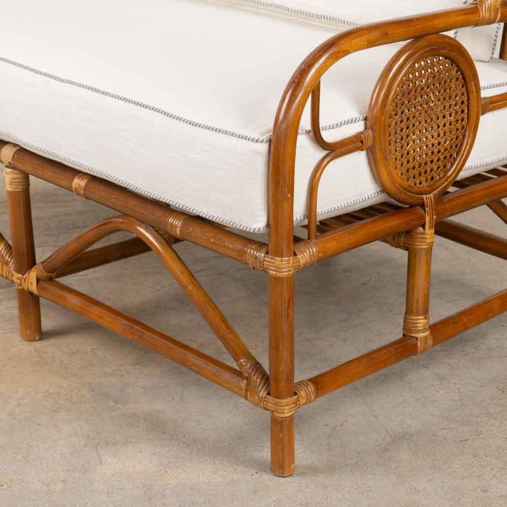French Rattan and Cane Settee 3