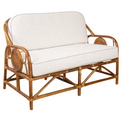 French Rattan and Cane Settee