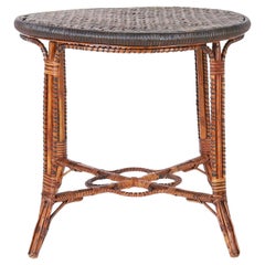 French Rattan Bistro Table