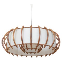 French Rattan Ceiling Light