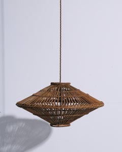 French Rattan Ceiling Pendant c.1960s