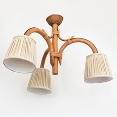 French Rattan Chandelier
