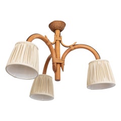 French Rattan Chandelier