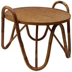French Rattan Coffee Table in the Style of Jean Royère