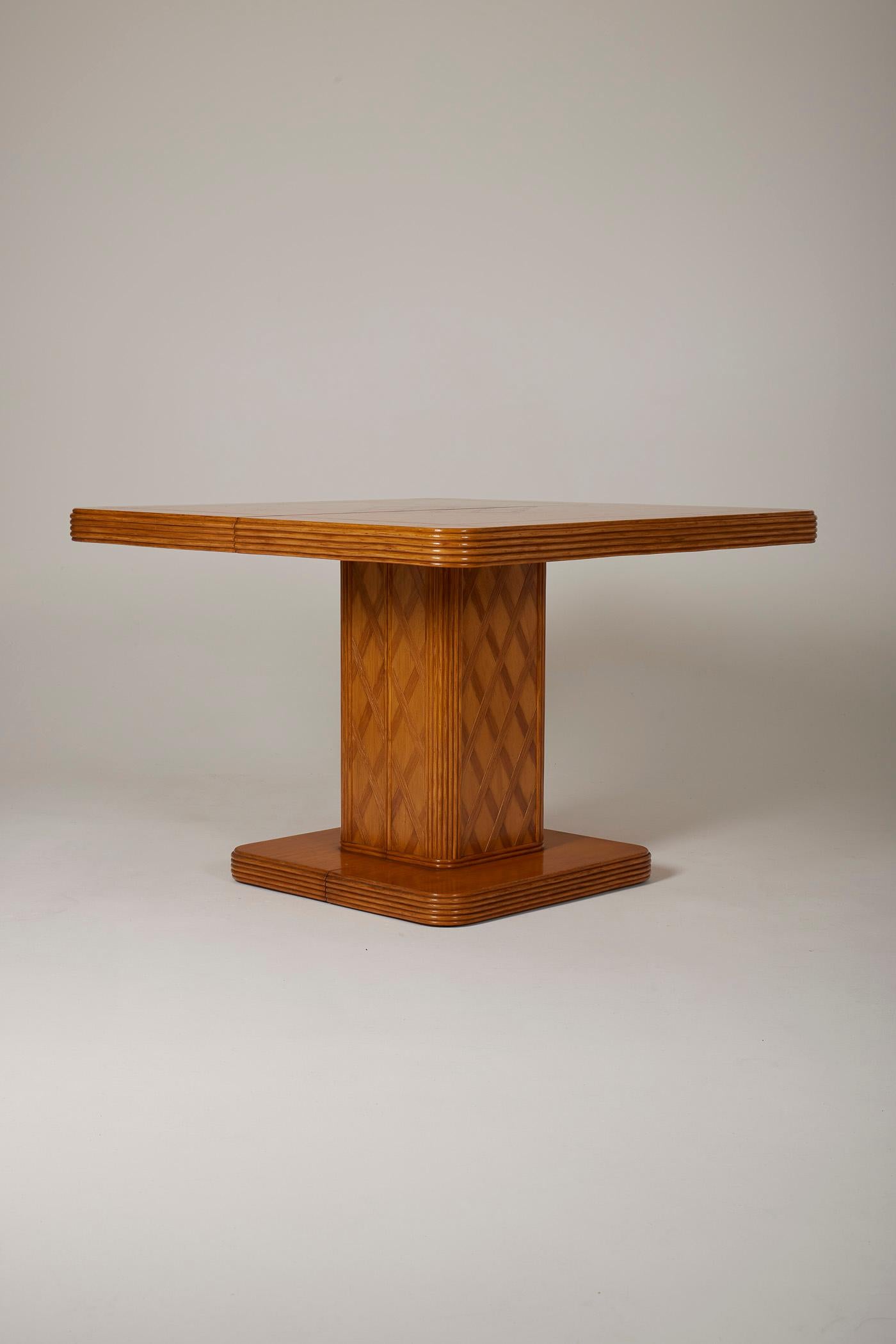 Brutalist French rattan dining table For Sale