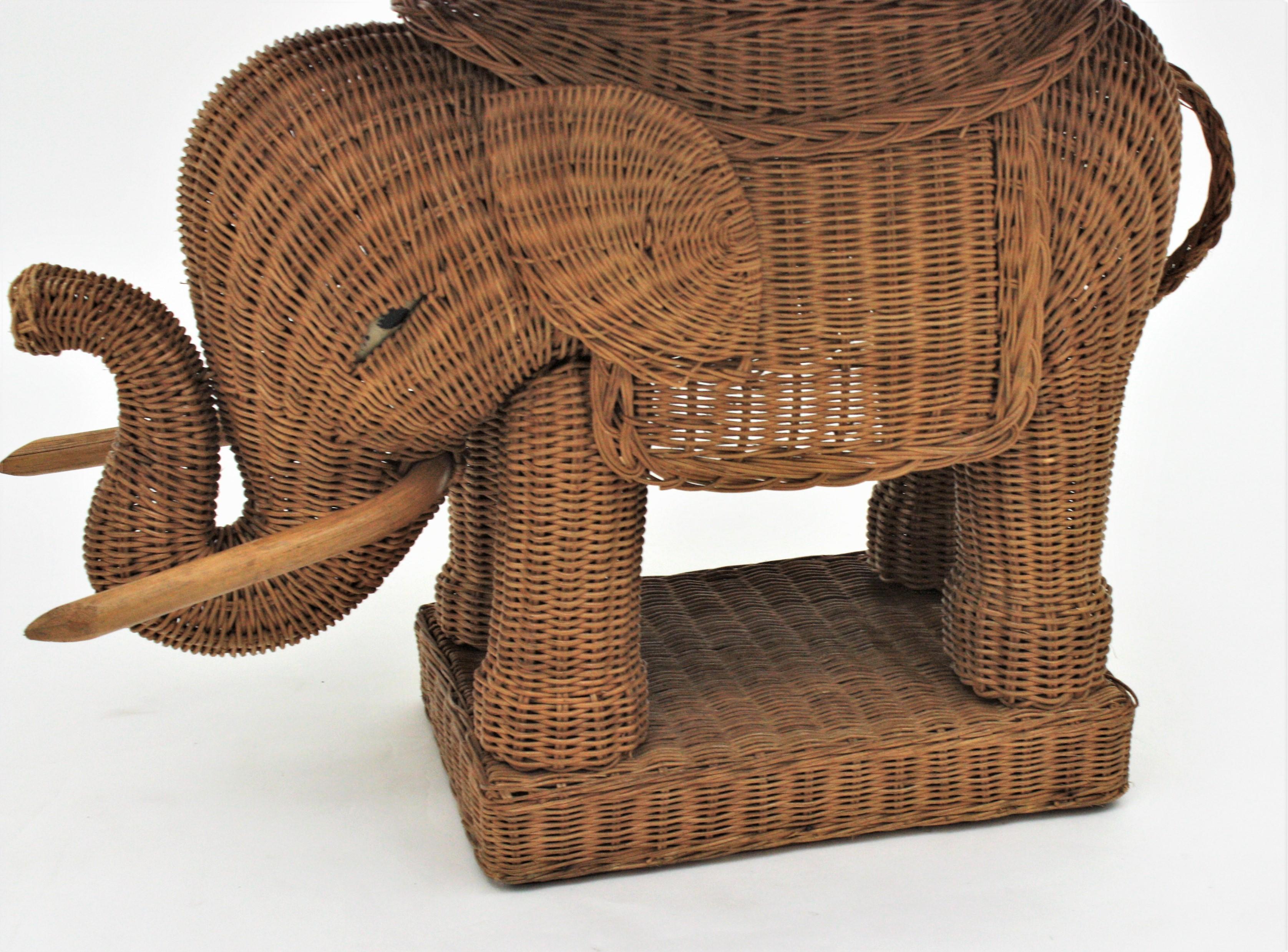 French Rattan Elephant Tray Table or Drinks Table 1