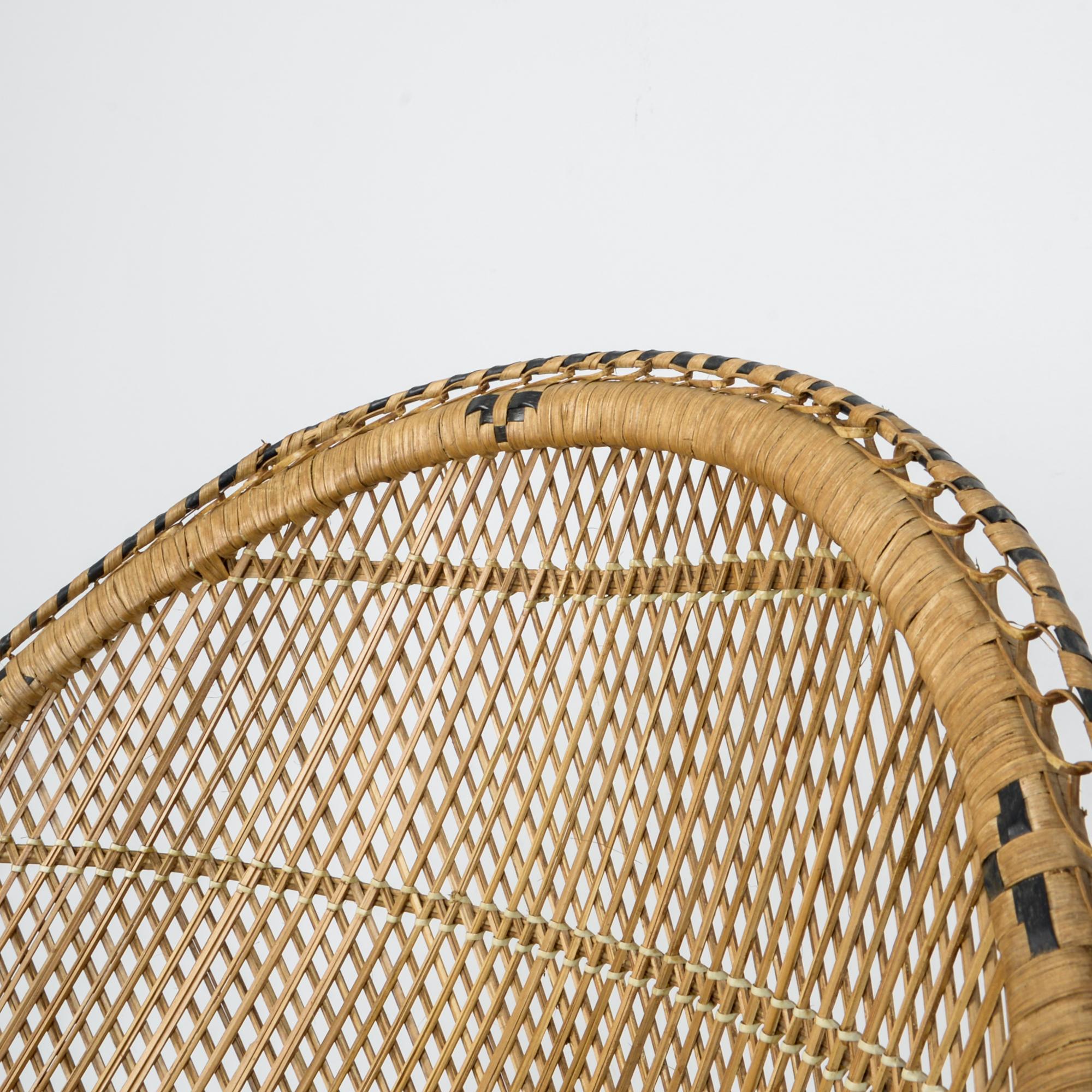 Mid-20th Century French Rattan Emmanuelle Peacock Chair