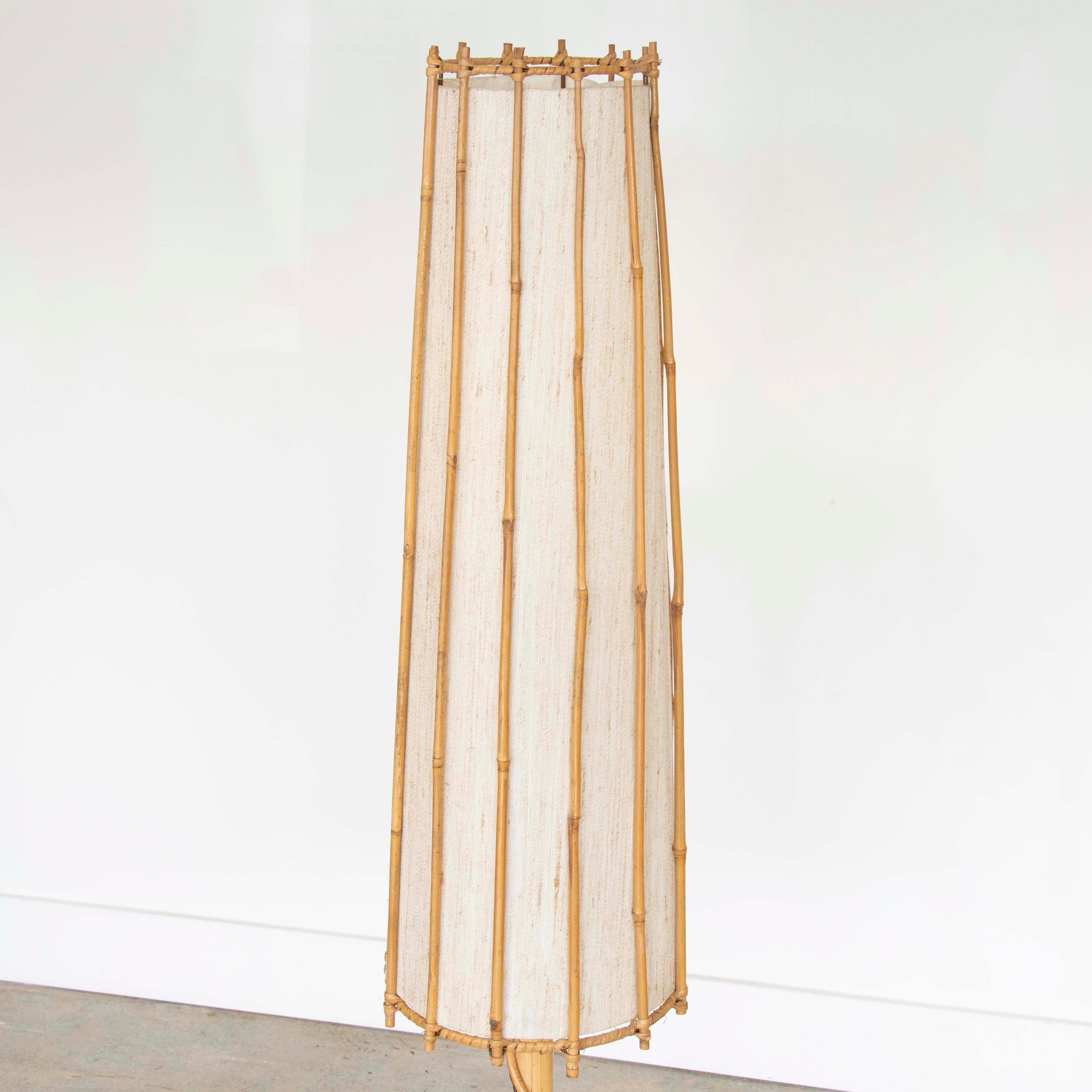 French Rattan Floor Lamp 1