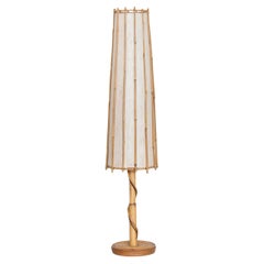 French Rattan Floor Lamp