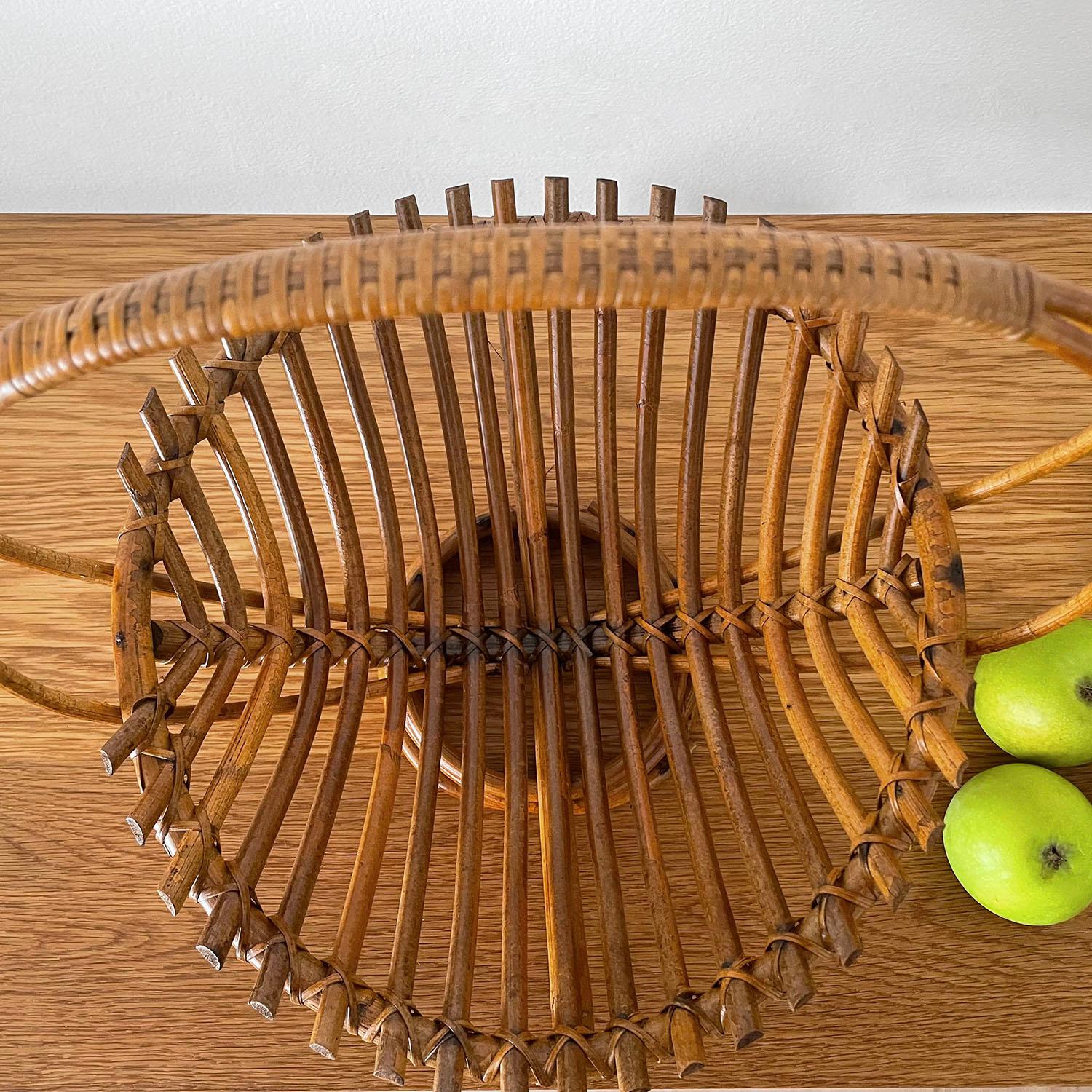 French Rattan Fruit Basket For Sale 3