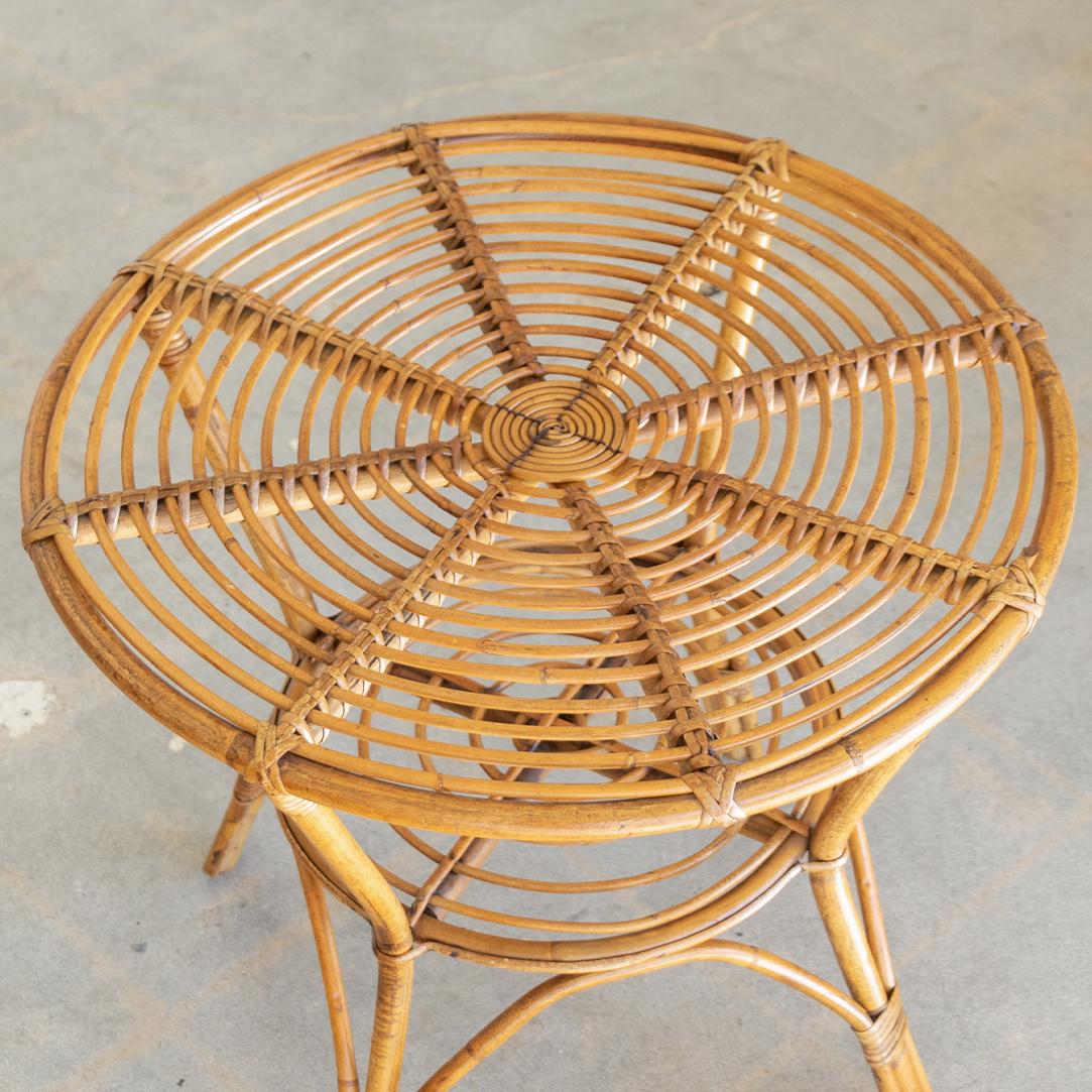 French Rattan Gueridon Table 2