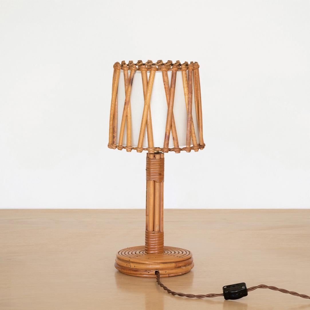 20th Century French Rattan Lamp by Louis Sognot
