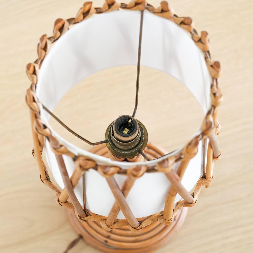 French Rattan Lamp by Louis Sognot For Sale 3