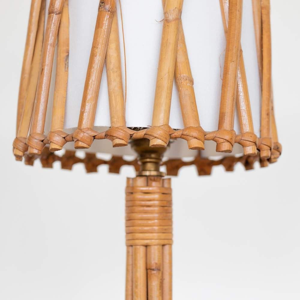 French Rattan Lamp by Louis Sognot For Sale 4