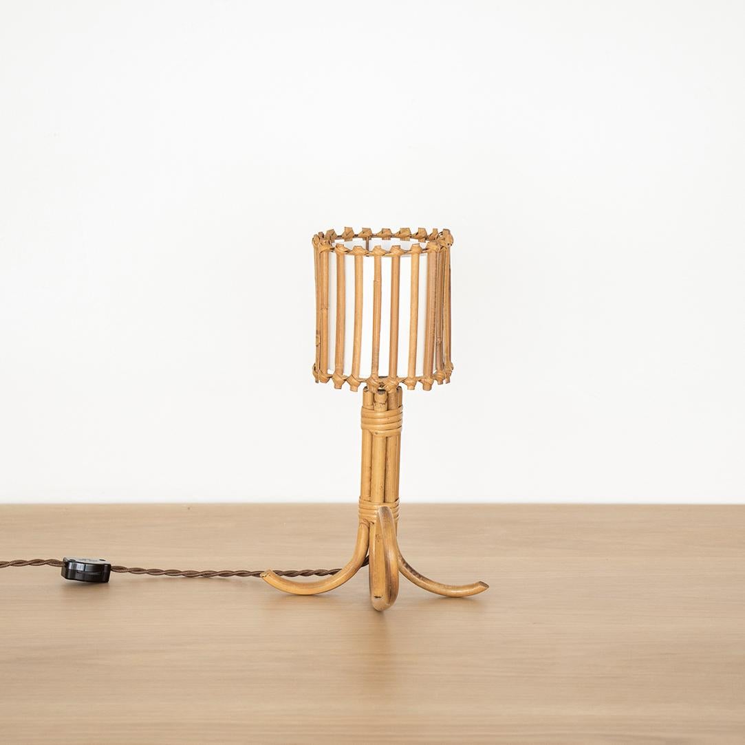 20th Century French Rattan Lamp
