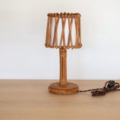 French Rattan Lamp in the Style of Louis Sognot