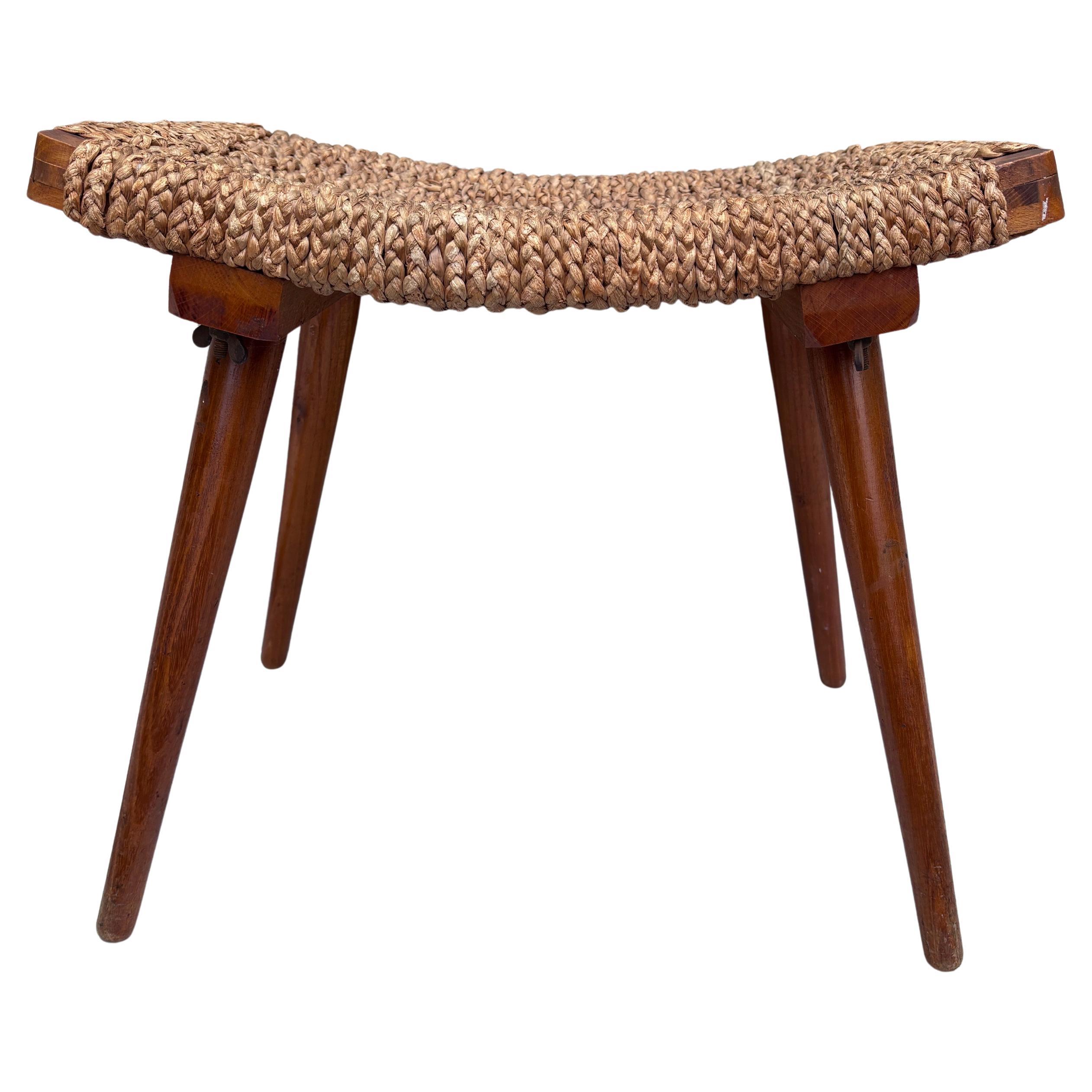Lámpara francesa de ratán Louis Sognot, circa 1950 mediados del siglo XX en venta