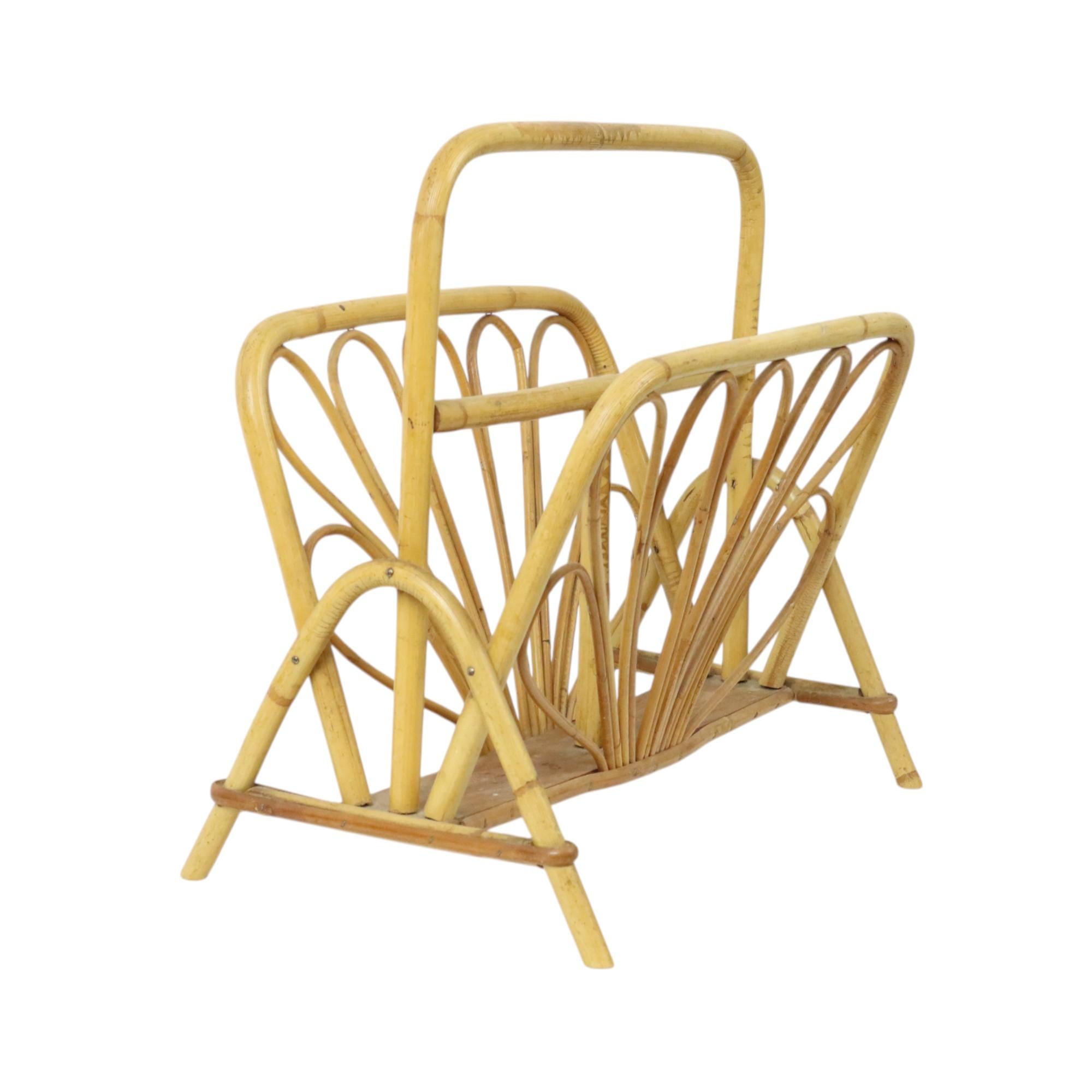 Francese Portariviste in rattan francese in stile Boho anni Sessanta in vendita