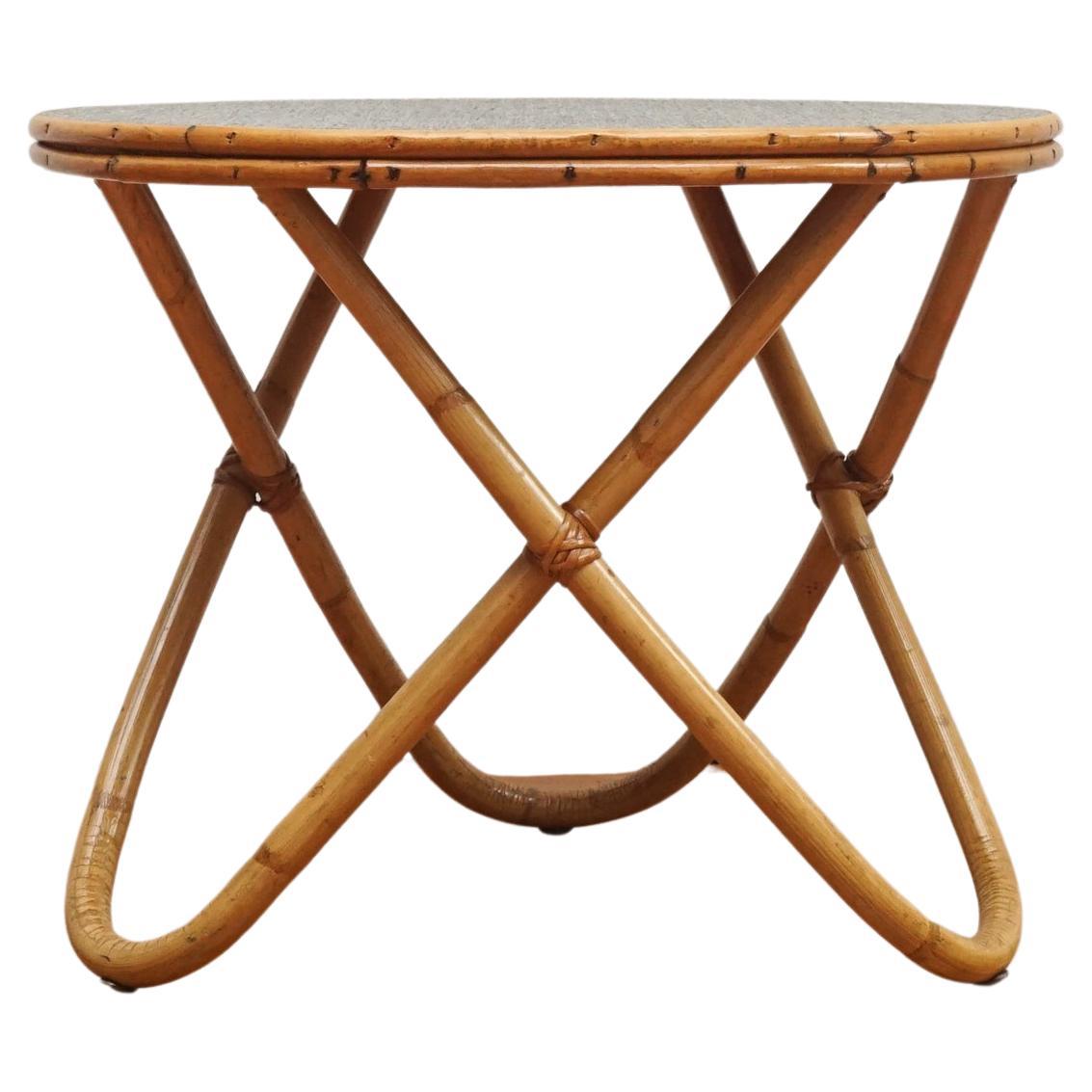 French Rattan Occasional Table