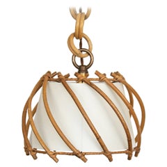 French Rattan Pendant Light