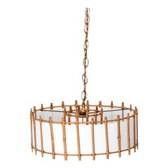 French Rattan Pendant Light