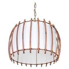 French Rattan Pendant Light