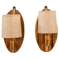 French Rattan Sconces