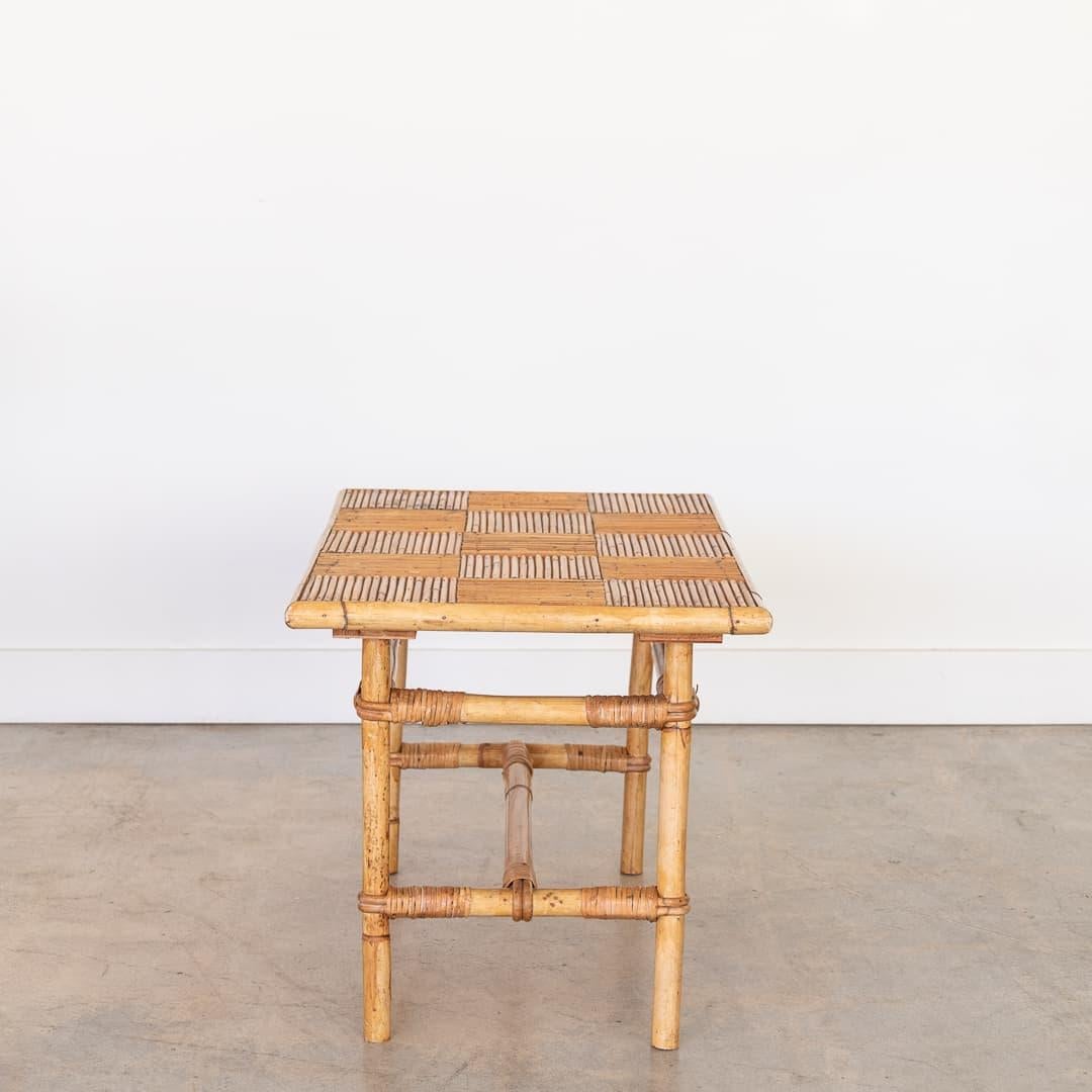 Bambù Tavolino in rattan francese di Audoux Minet in vendita