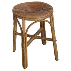 French Rattan Stool