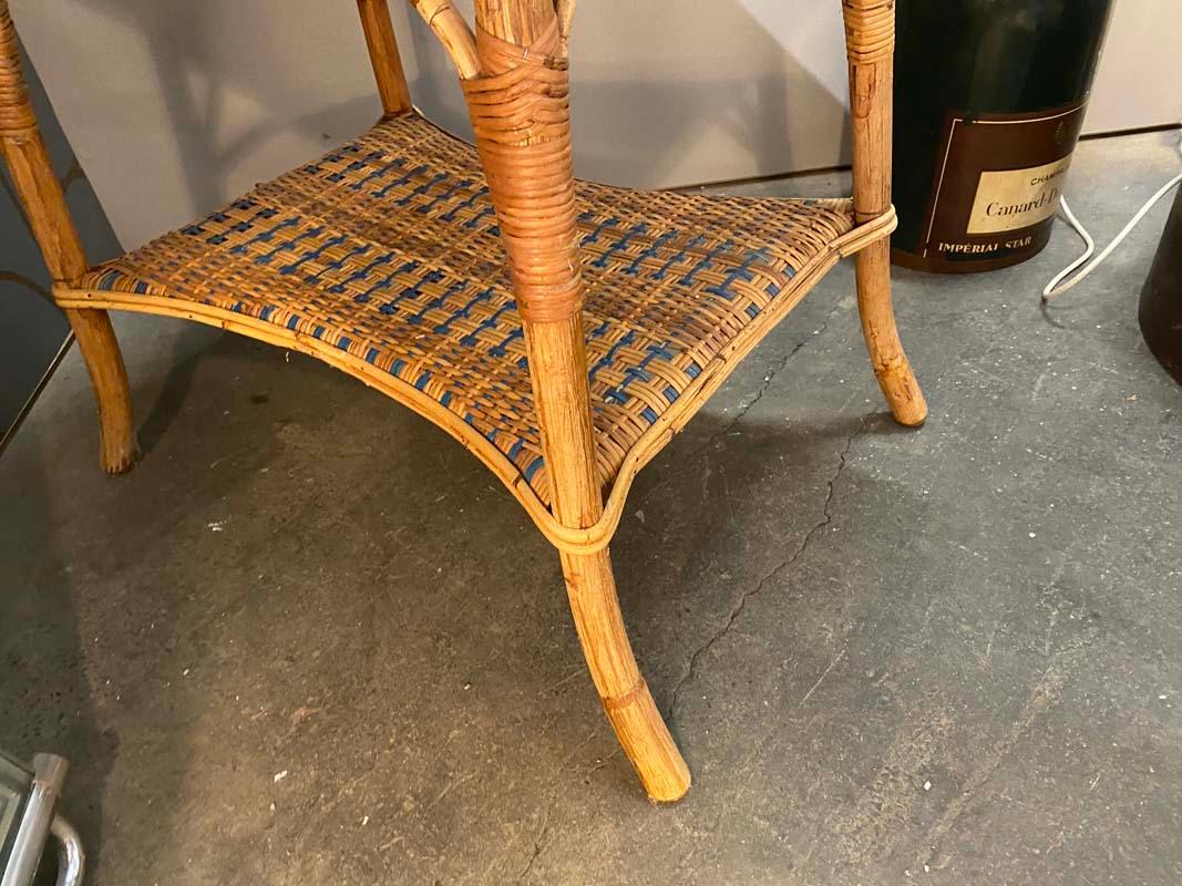 French Rattan Table from France, Art Nouveau 7