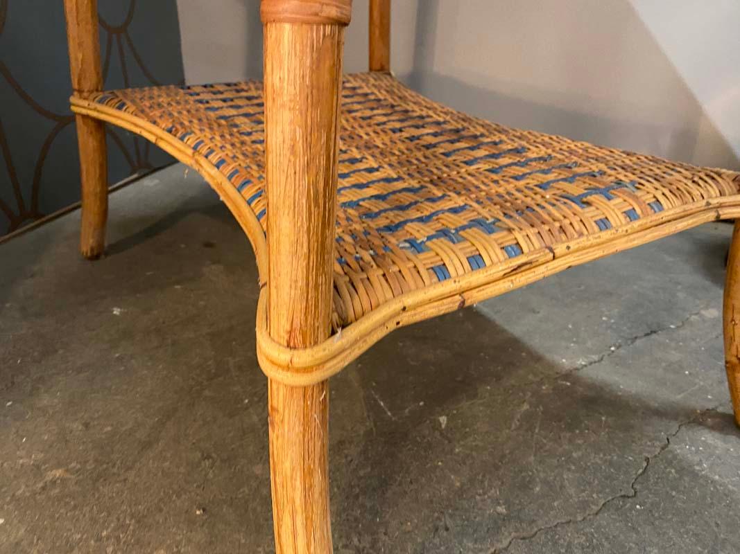 French Rattan Table from France, Art Nouveau 8