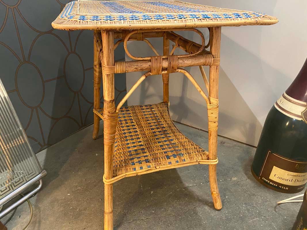 French Rattan Table from France, Art Nouveau 5