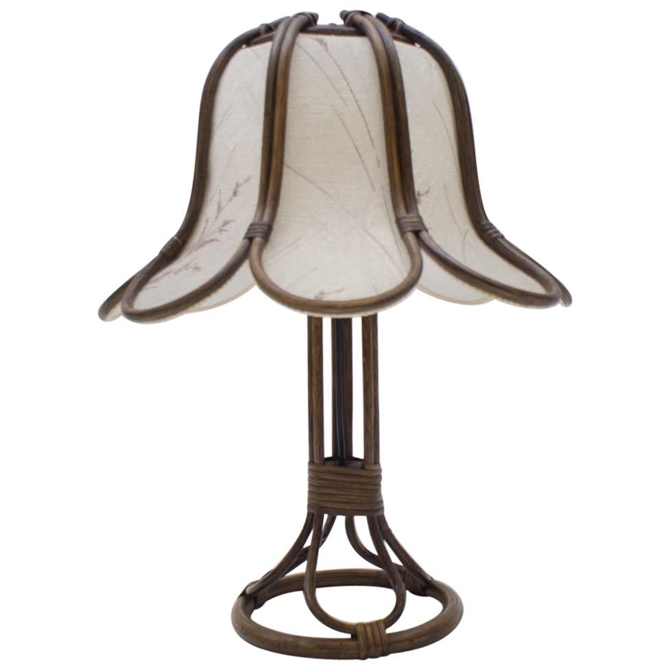 Lampe de table française en rotin, années 1960 en vente