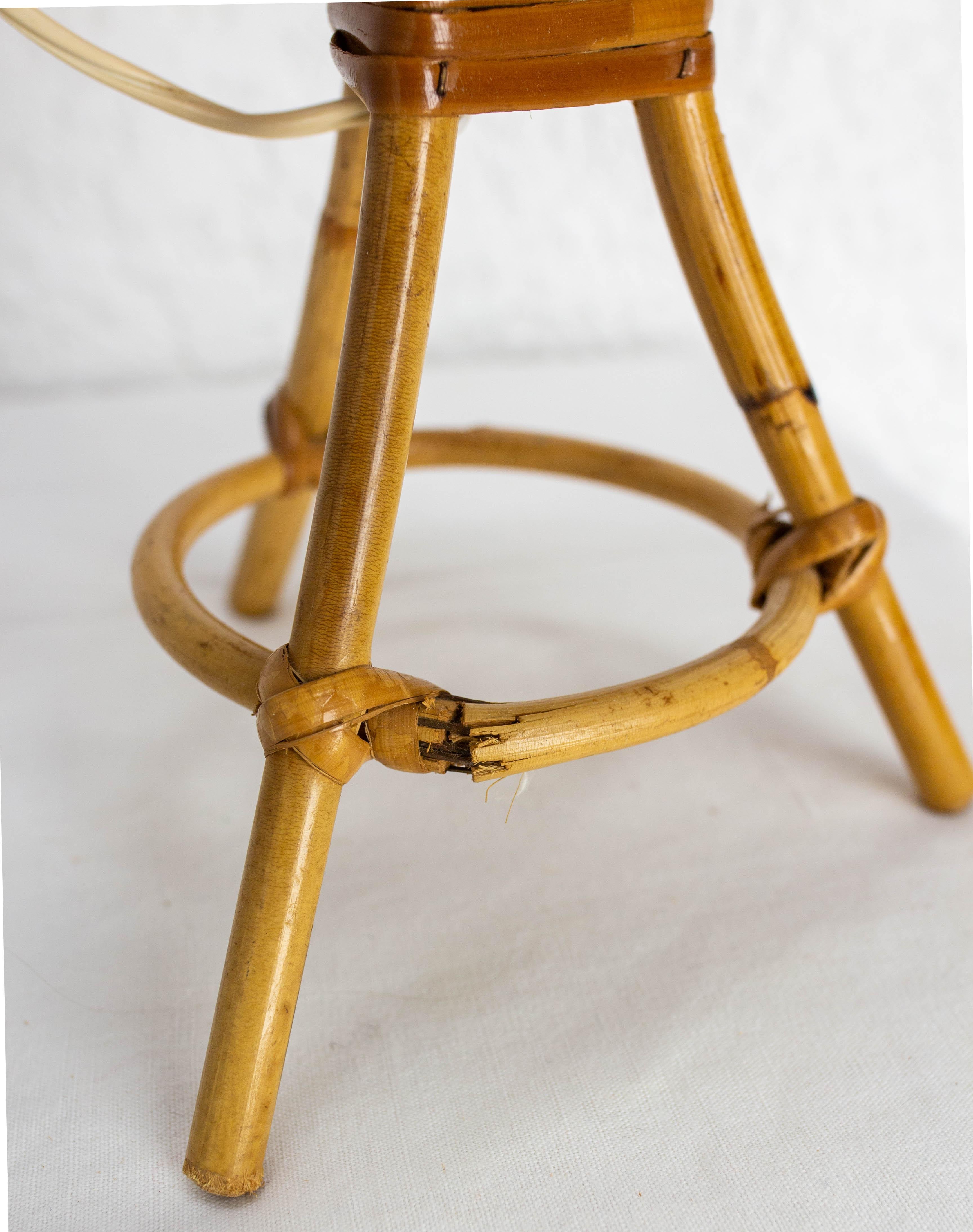 Lampe de table en rotin, circa 1950 en vente 5
