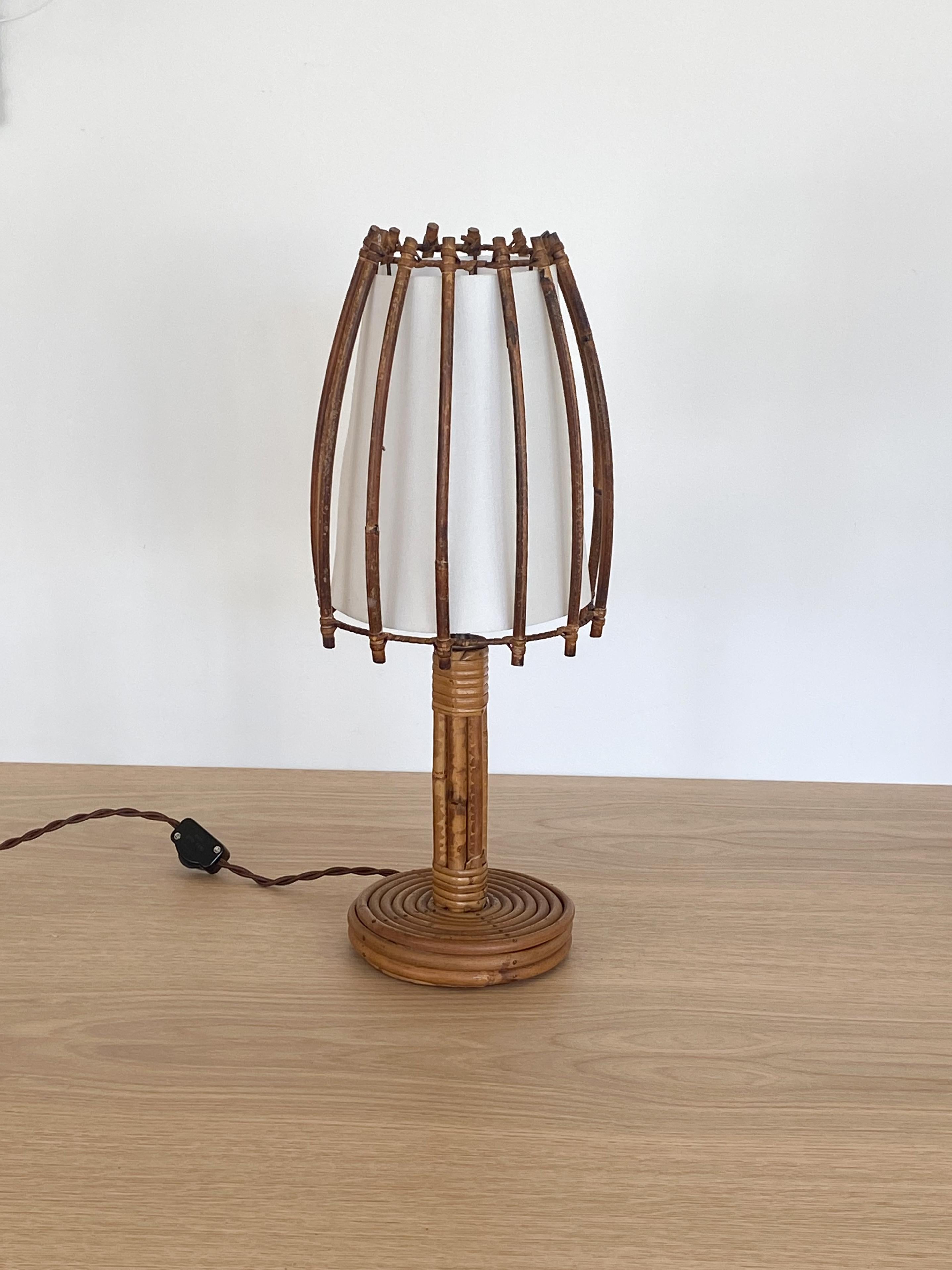 French Rattan Table Lamp 5
