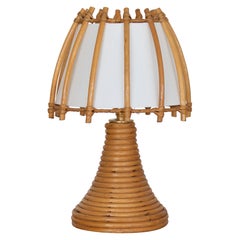 French Rattan Table Lamp