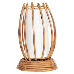 French Rattan Table Lamp
