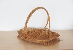 French Rattan Tray with Handle