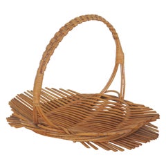 French Rattan Tray with Handle