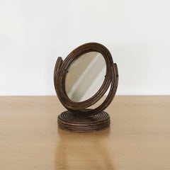 French Rattan Vanity Mirror