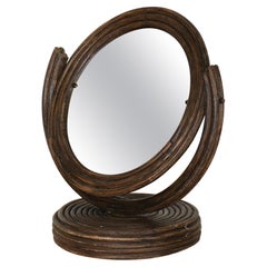 French Rattan Vanity Mirror