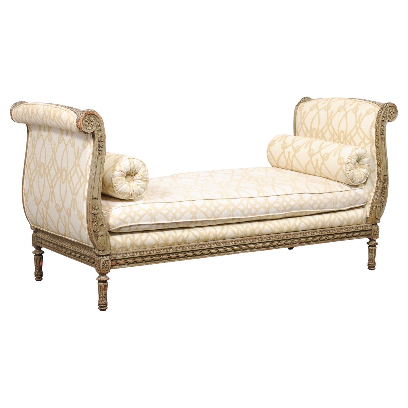 Sofá-cama francés de estilo Récamier, circa años 20